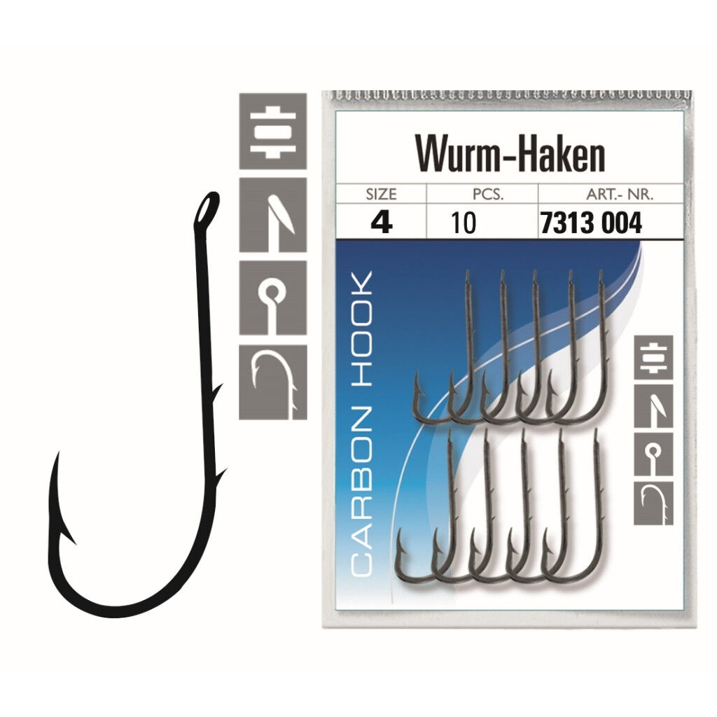 Jenzi Wurmhaken, lose, Größe 4, nickel