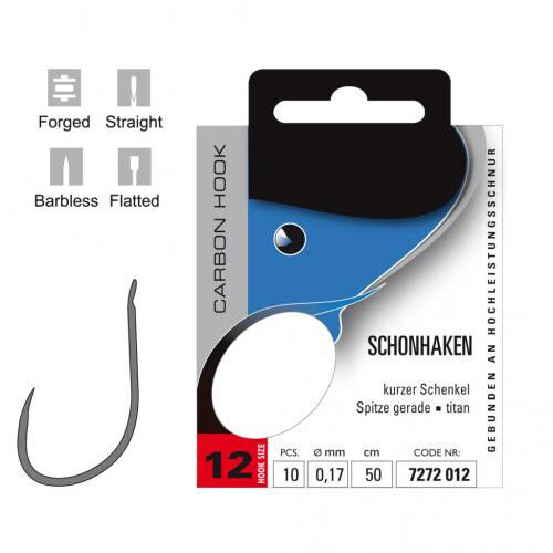 Jenzi Schonhaken, Gebunden, Größe 12, 0,17 mm, 50 cm