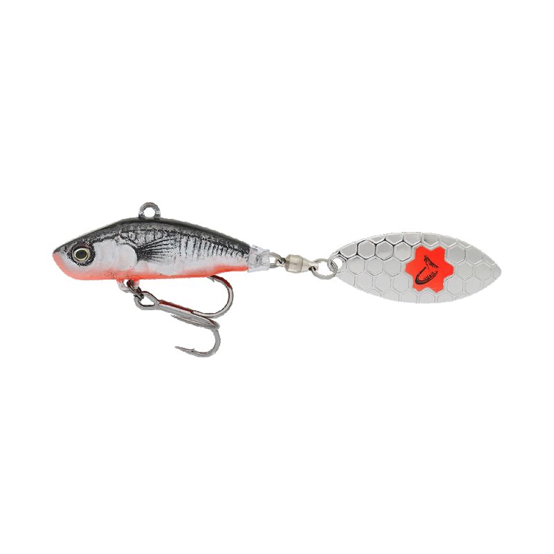 Savage Gear 3D Sticklebait Tail Spin Black Red 7.3cm