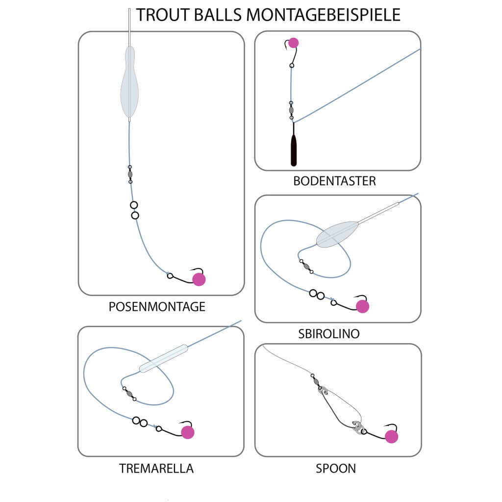 Jenzi Trout Balls, Knoblauch, Pink