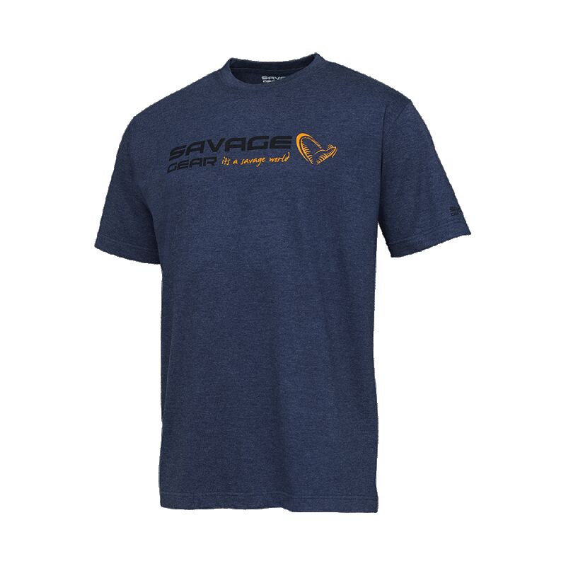 Savage Gear T-Shirt mit Signature - Logo Blau M
