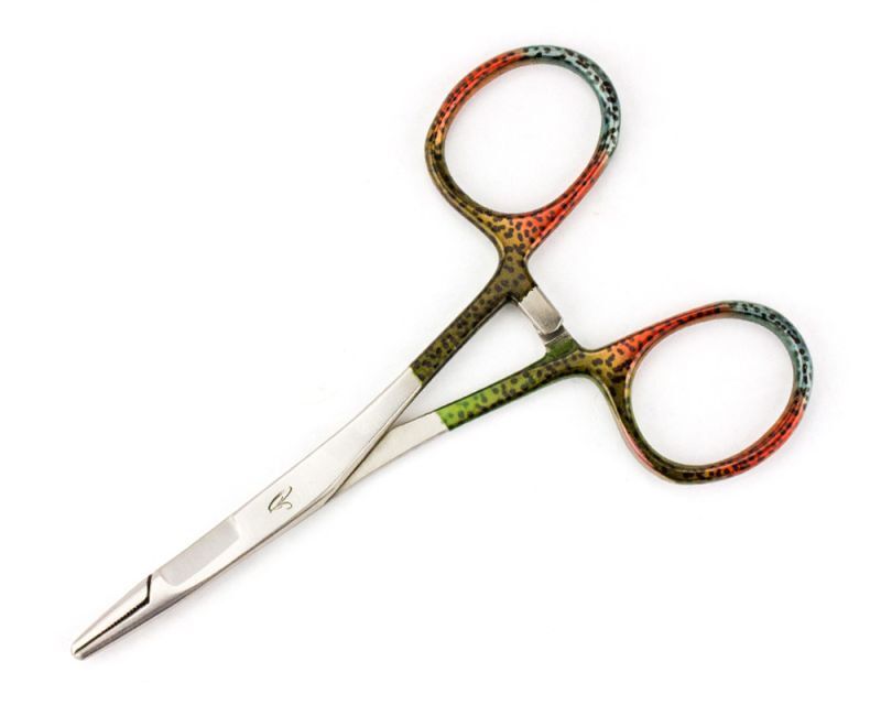 Traun River Arterienflachklemme mit Schere (glatt) Regenbogenforelle