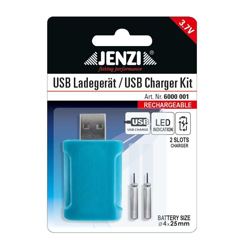 Jenzi USB-Ladegerät inklusive 2 Stabbatterien 425