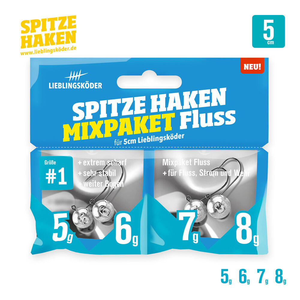 Lieblingsköder Spitze Haken Gr.1 Mixpaket Fluss- Jigkopf