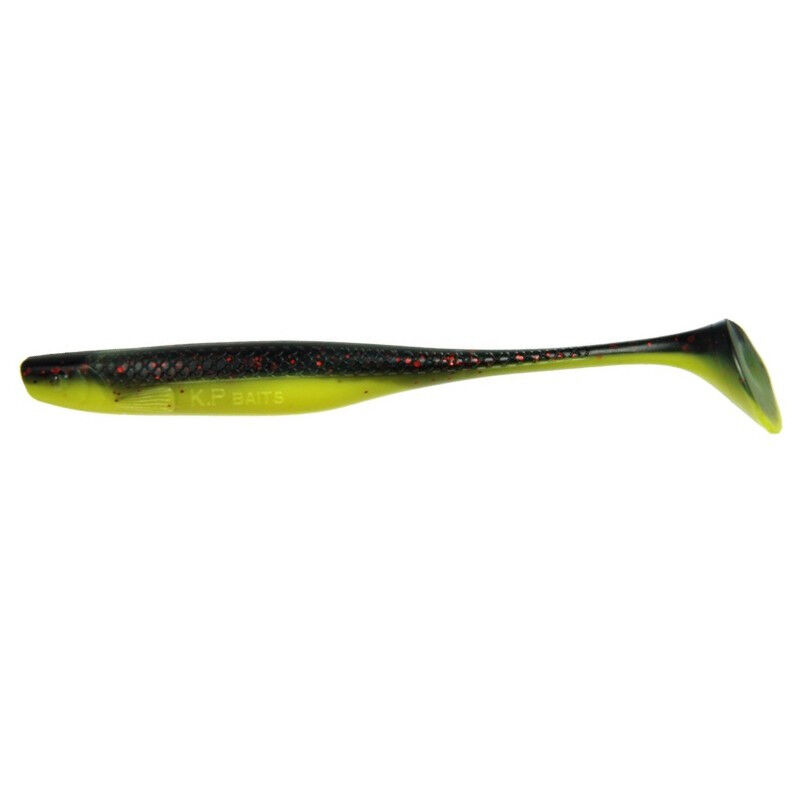 K.P Baits Lazy Shad Gummifisch 10cm 4" Schwarz Gelb