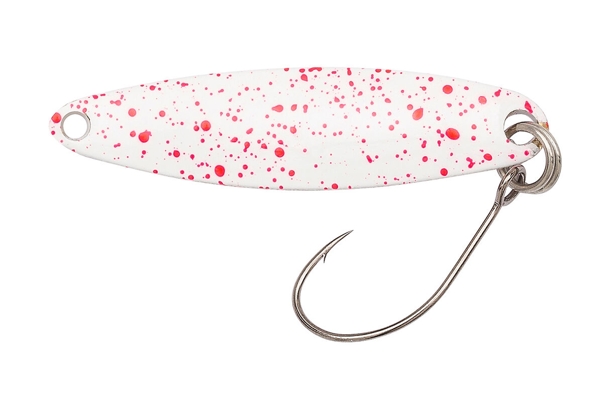 Berkley Area Game Spoons SUKOSHI Splat White Body/Fuschia Splat
