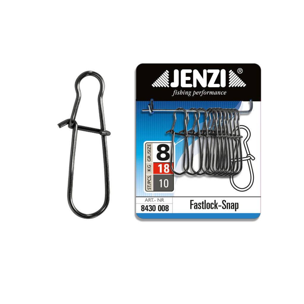 Jenzi Fastlock-Snap Wirbel, Farbe black-nickel Gr. 8