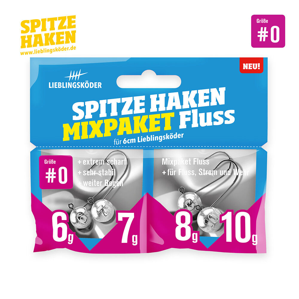 Lieblingsköder Spitze Haken Gr. 0 Mixpaket Fluss- Jigkopf