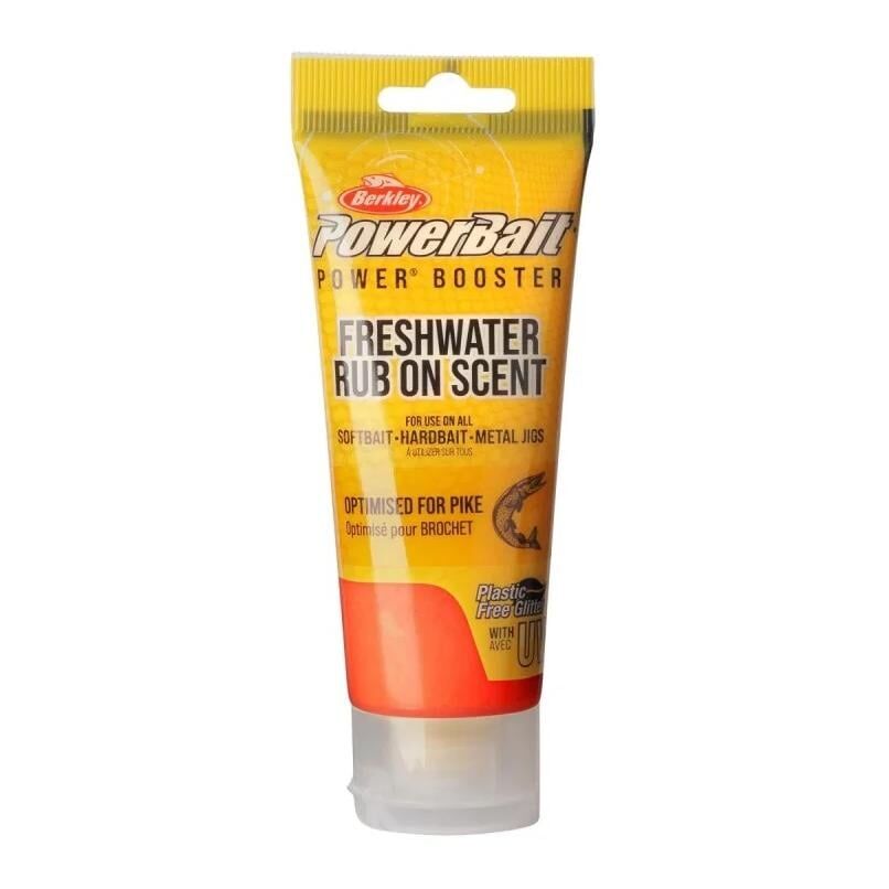 Berkley PowerBait Power Booster Freshwater Rub On Scent Pike / Fishoil Orange Gold Flake