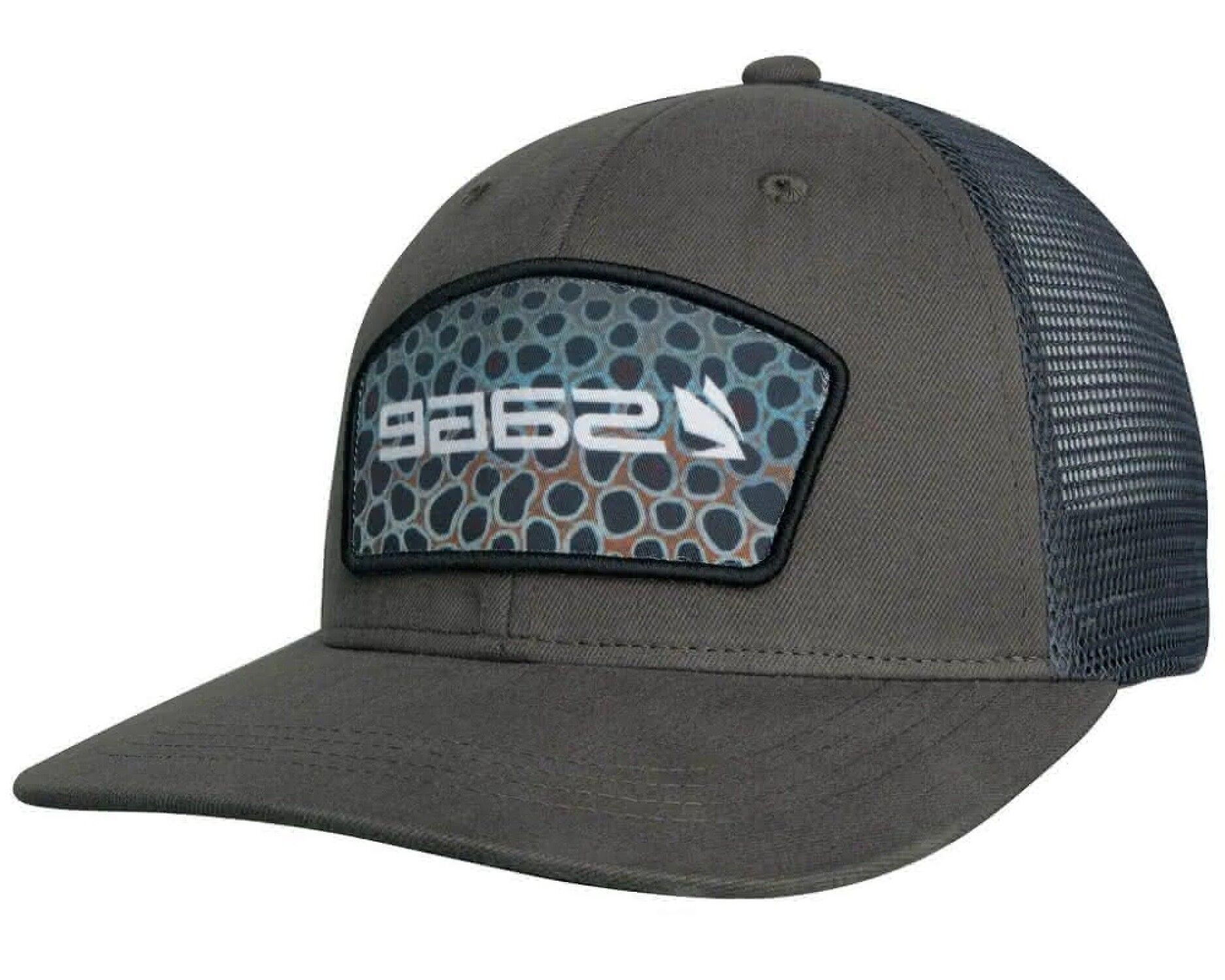 Sage Patch Trucker Mesh Cap Green Brown Trout