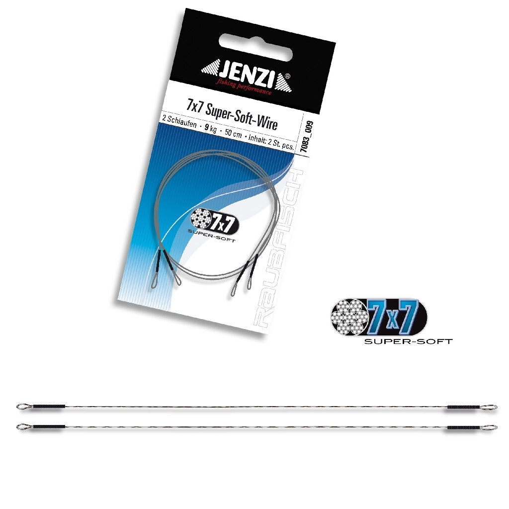 Jenzi Powerflex 7x7 Stahlvorfach 15 Kg, Länge 50 cm