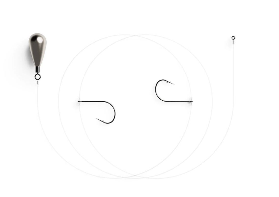 Jaeger Drop Shot Rig 2 Hooks Perch System