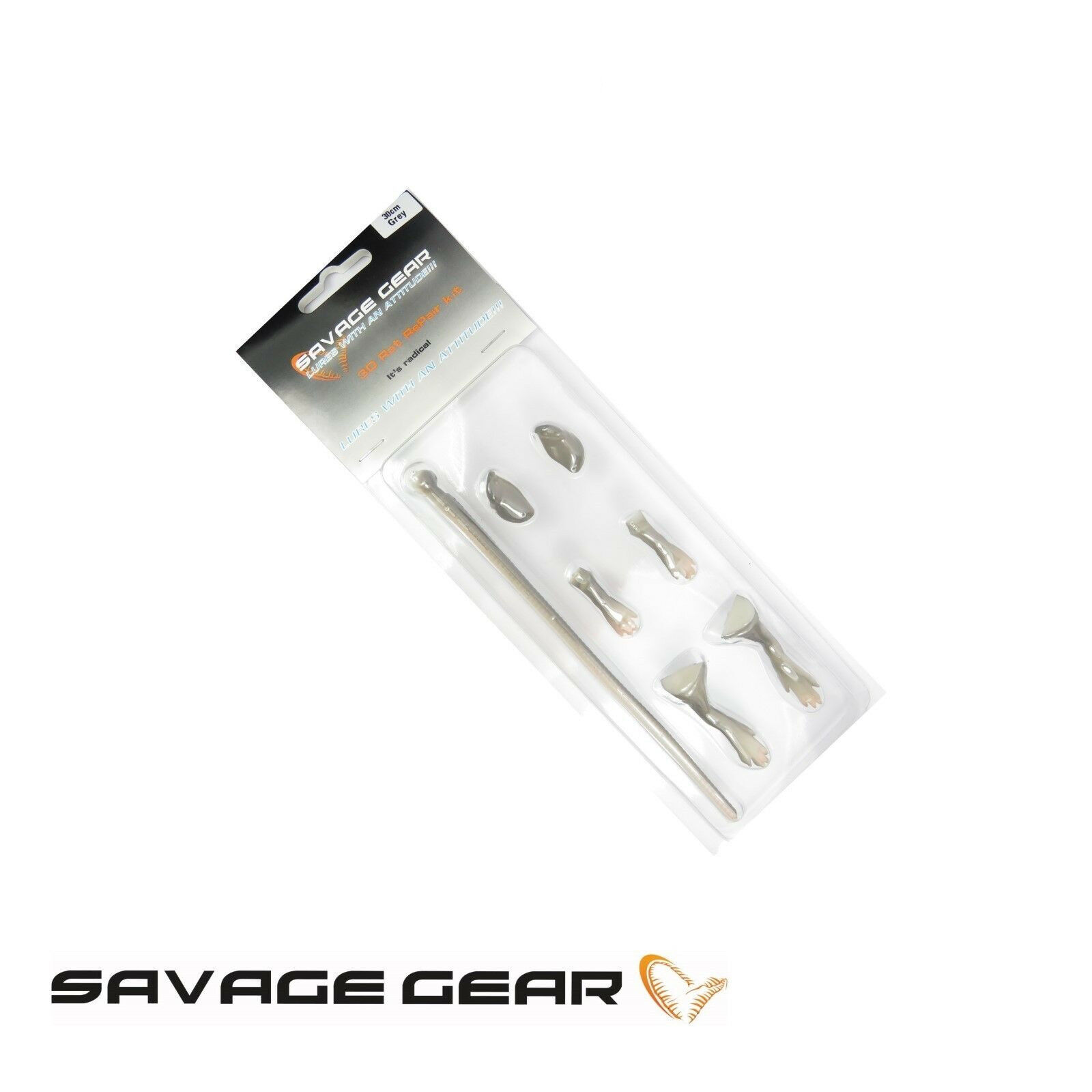 Savage Gear 3D Ratte Reparatur Kit 20 cm Grau