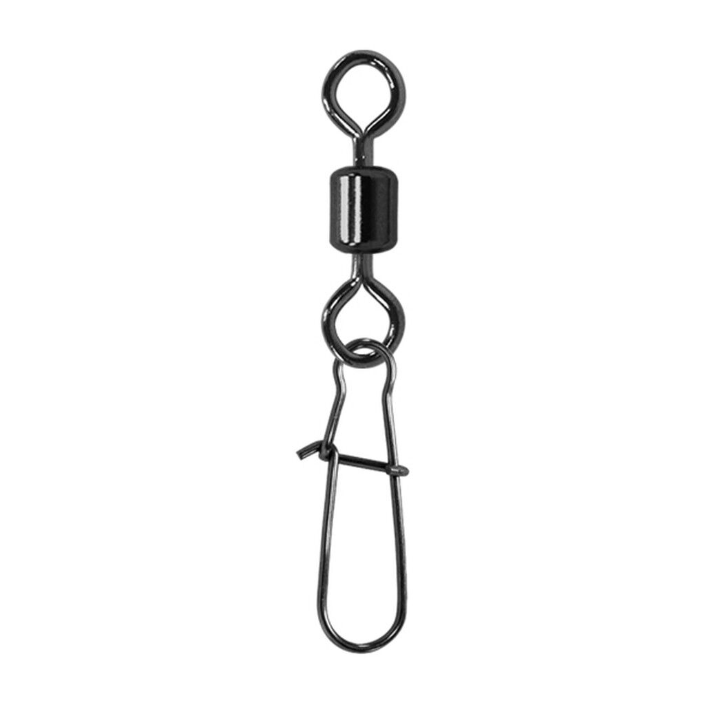 Jenzi Sicherheits-Tönnchen Karabiner Wirbel, Black Nickel, Größe 6