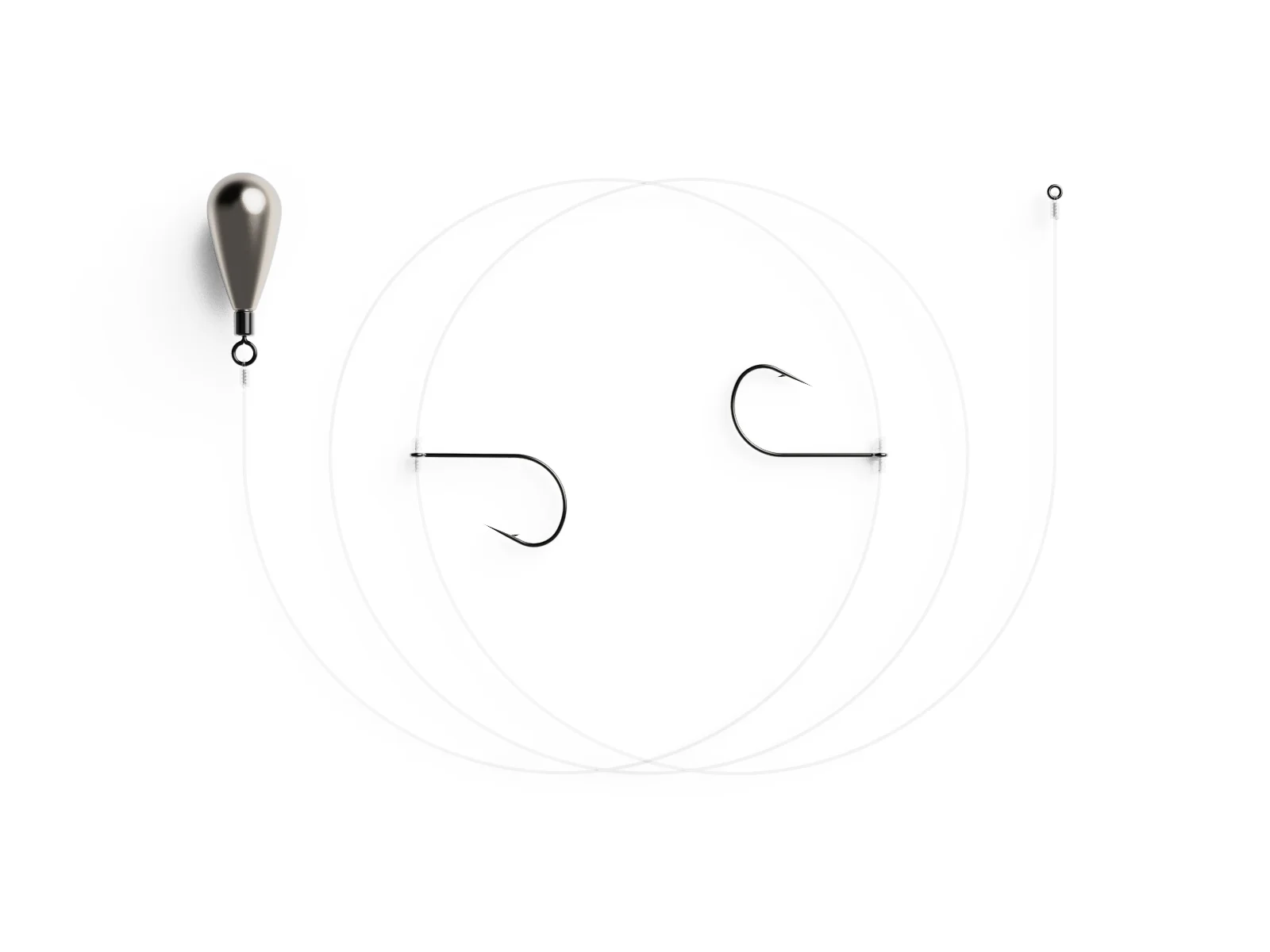 Jaeger Drop Shot Rig 2 Hooks Perch System