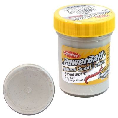 Berkley Powerbait Natural Scent Glitter Bloodworm White