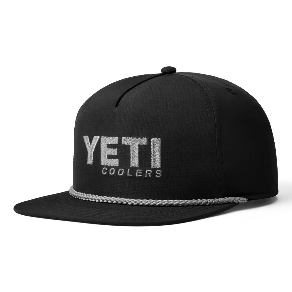 YETI Coolers Flat Brim Rope Hat Black